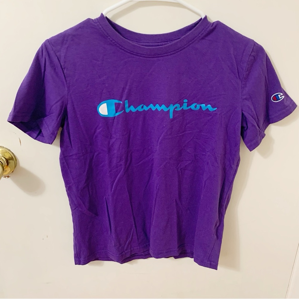 5/$25 kids Champion purple tee shirt top large